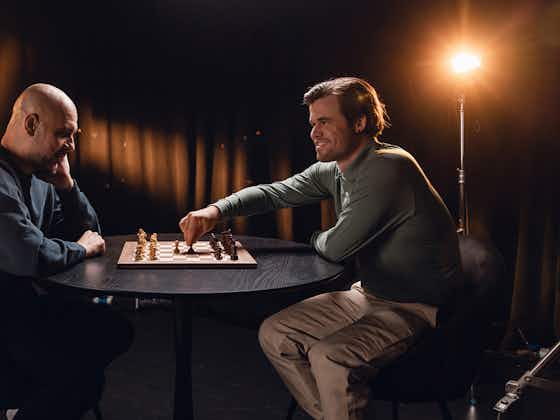 Pep Guardiola meets chess grandmaster Magnus Carlsen