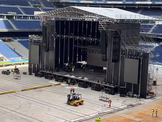 Artikelbild:Große Bühne errichtet: Freitag erstes Musik-Event im neuen Bernabéu