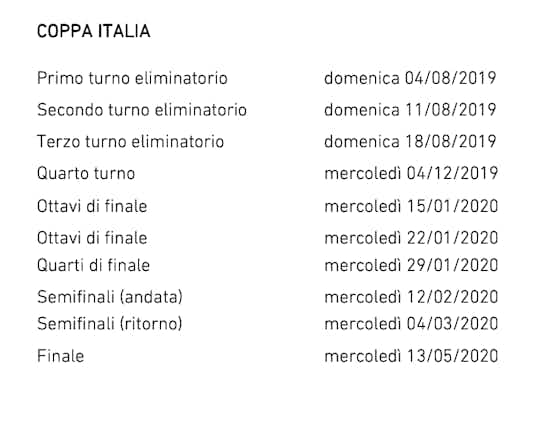 Immagine dell'articolo:📸 Serie A e Coppa Italia: le date ufficiali della prossima stagione
