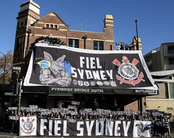 Imagem do artigo:Durante o Derby, Fiel Sydney estreia maior bandeirão do Corinthians fora do Brasil