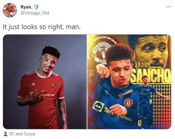 Article image:Jadon Sancho in Manchester United kit pictures look “so right”, according to fan