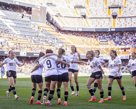 Imagen del artículo:CRÓNICA LIGA F · Empate del Valencia CF Femenino frente al Levante UD Femenino en el Derbi Teika (1-1)