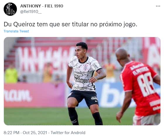 Imagem do artigo:Du Queiroz entra bem e torcida do Corinthians pede titularidade: ”precisa ter sequência”