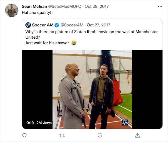 Article image:Man Utd: Zlatan Ibrahimovic made Thierry Henry laugh with quip about legends wall in 2017