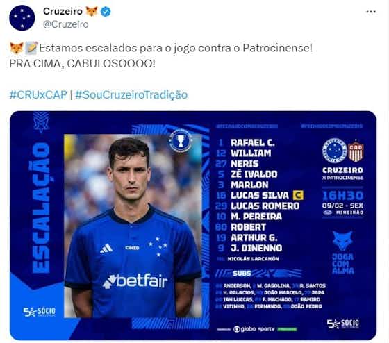 Imagem do artigo:Matheus Pereira dá duas assistências e Cruzeiro vence Patrocinense em retorno ao Mineirão