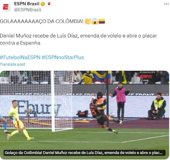 Imagem do artigo:Colômbia vence Espanha em amistoso, e internet reage a golaço; veja 📱
