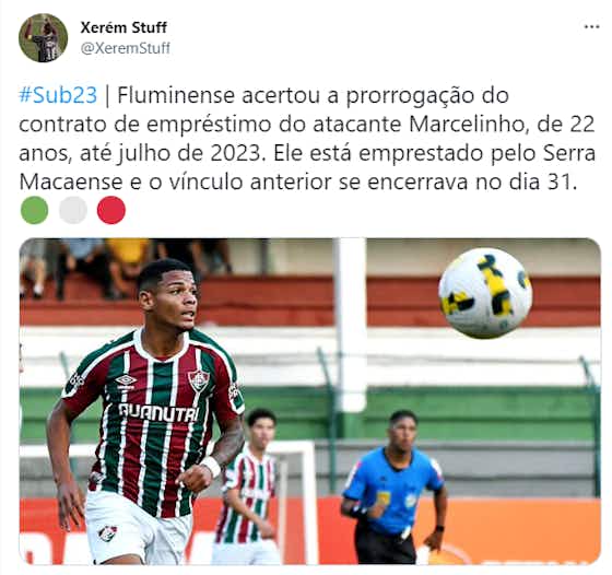 Imagem do artigo:Fluminense prorroga contrato de empréstimo com atacante do sub-23