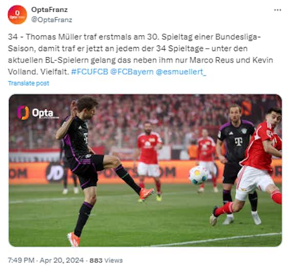 Artikelbild:🤯 Im 470. Bundesliga-Einsatz: Müller schließt zu elitärem Kreis auf