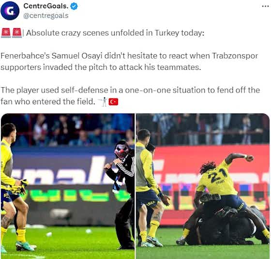 Imagem do artigo:😱 Torcida do Trabzonspor invade campo e briga com jogadores do Fenerbahçe