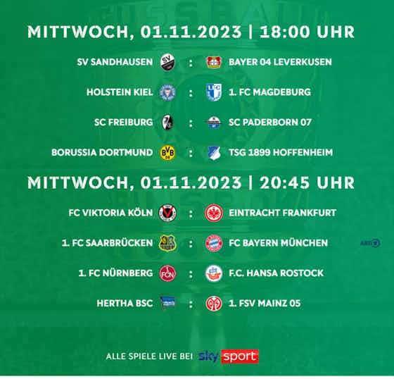 Artikelbild:📆 Köln & Bayern im Free-TV: 2. Runde des DFB-Pokals genau terminiert