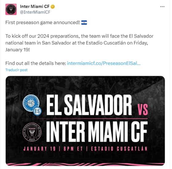 Imagen del artículo:El Inter Miami de Lionel Messi anunció su primer amistoso en la pretemporada 2024