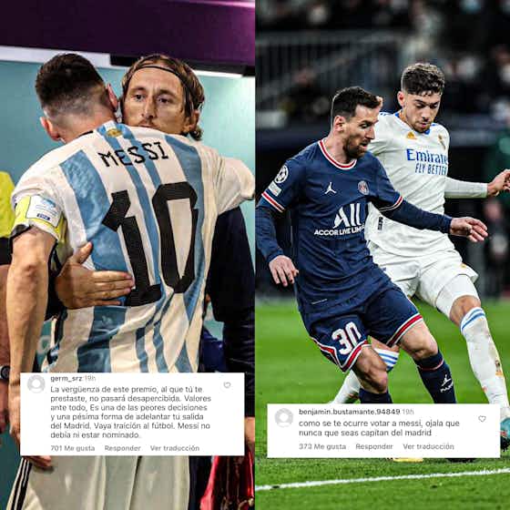 Gambar artikel:Modric y Valverde recibieron insultos de hinchas del Madrid por sus votos a Messi