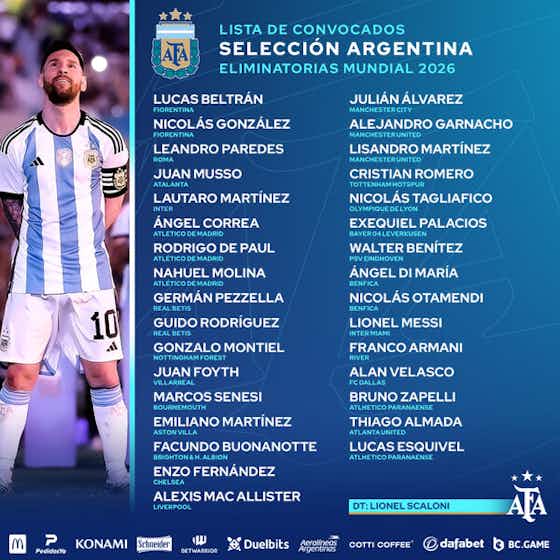 Article image:32-man Argentina squad for first World Cup qualifiers revealed