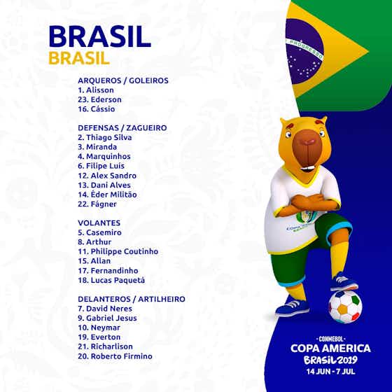 Imagem do artigo:Divulgada a numeração do Brasil para a Copa América