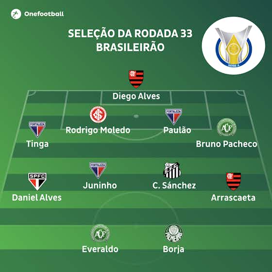 Imagem do artigo:🏅 Três gringos, Fortaleza, Flamengo e Chape na seleção da 33ª rodada
