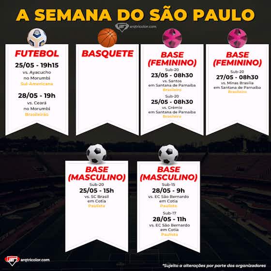 Imagem do artigo:Jogos do São Paulo: Confira a agenda da semana (de 23/05 a 29/05)