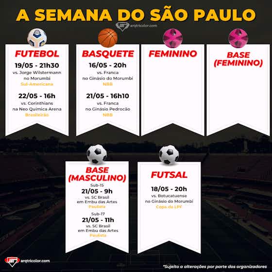Imagem do artigo:Jogos do São Paulo: Confira a agenda da semana (de 16/05 a 22/05)