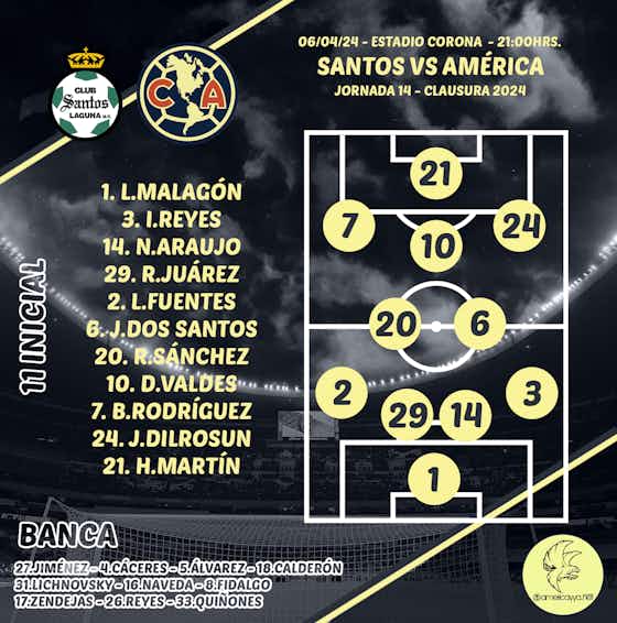 Imagen del artículo:Alineaciones del Santos vs América – Clausura 2024