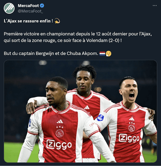 Image de l'article :L'Ajax retrouve des couleurs 💥