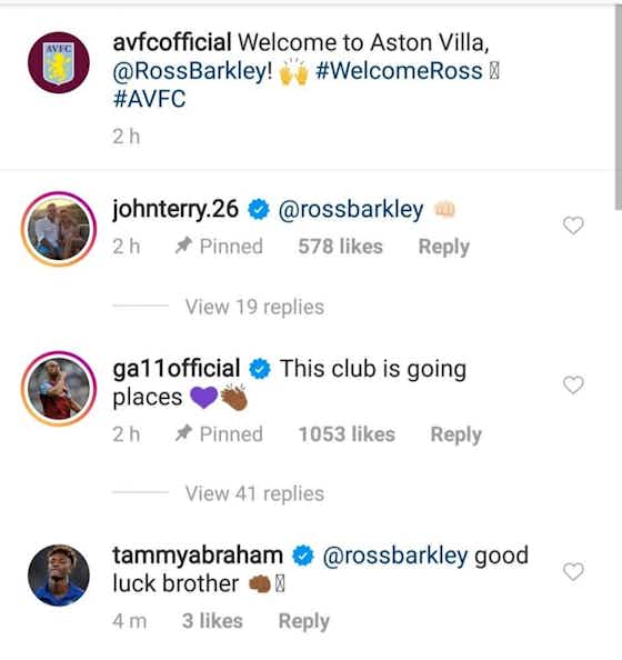 Article image:Jack Grealish and Tammy Abraham react as Ross Barkley joins Aston Villa on season-long loan