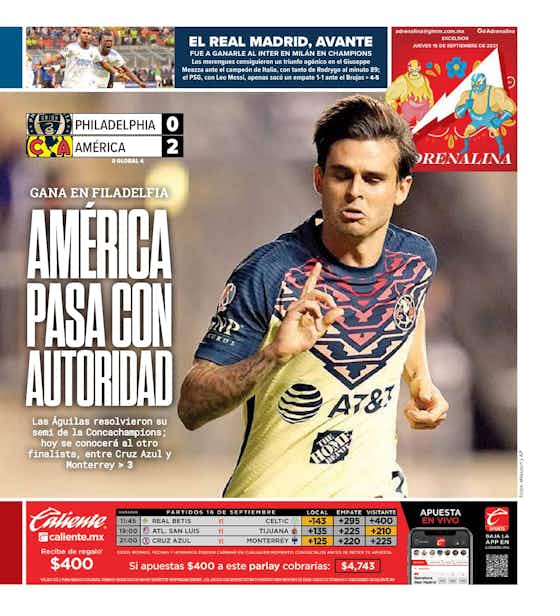 Imagen del artículo:Portadas: América consiguió su pase a la final de Concachampions – 16/09/21