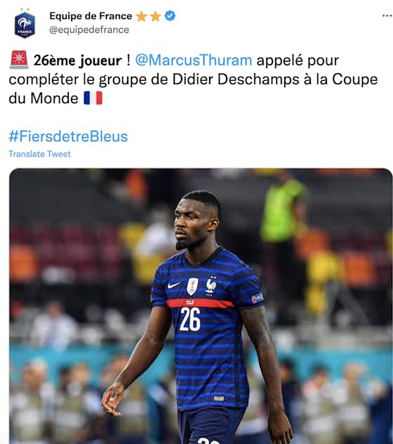 Article image:🚨 Marcus Thuram called up to complete France's World Cup squad 🇫🇷