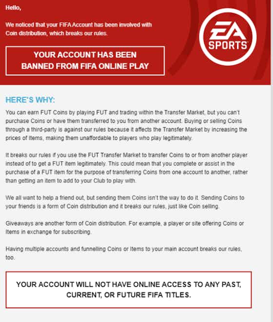 Article image:EA Bans Over 150 Competitive Players From FGS For Buying And Selling FIFA Coins