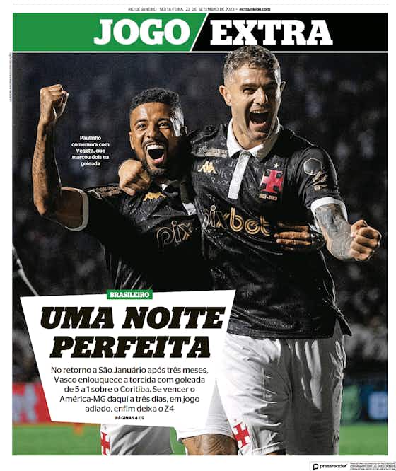 Imagem do artigo:RESISTIREMOS! Confira capas dos jornais após Vasco 5 x 1 Coritiba
