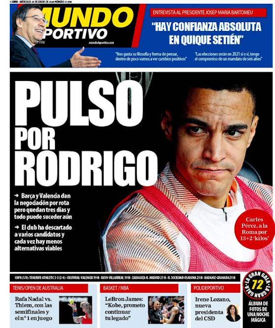 Imagen del artículo:🗞Las portadas azulgranas se centran en Rodrigo