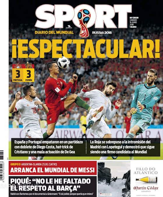 Imagem do artigo:🗞As reacções da imprensa ao incrível empate entre Portugal e Espanha