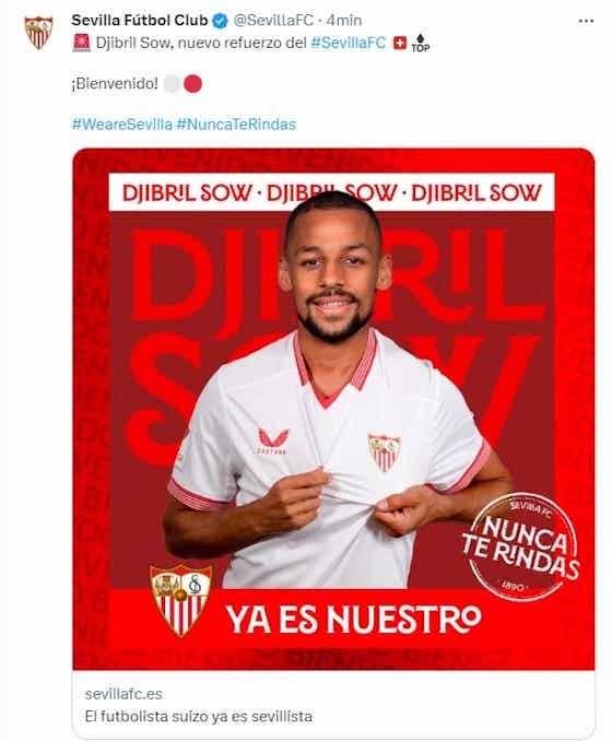 Imagen del artículo:🚨OFICIAL. ¡El Sevilla confirma el fichaje de Djibril Sow!