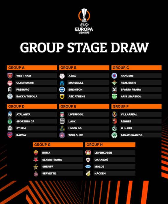Article image:Europa League and Europa Conference League group stage draws in full