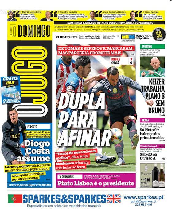 Imagem do artigo:🗞Vitória do Benfica domina a imprensa este domingo