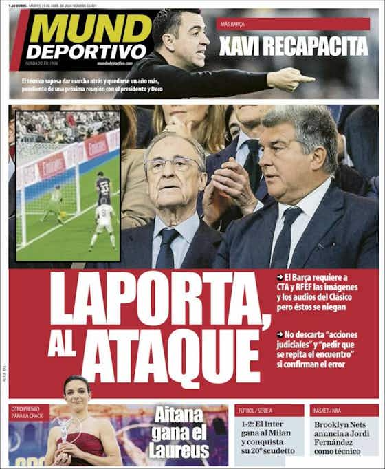 Imagen del artículo:🗞️ El órdago de Laporta, los Laureus, el Inter campeón... en PORTADAS