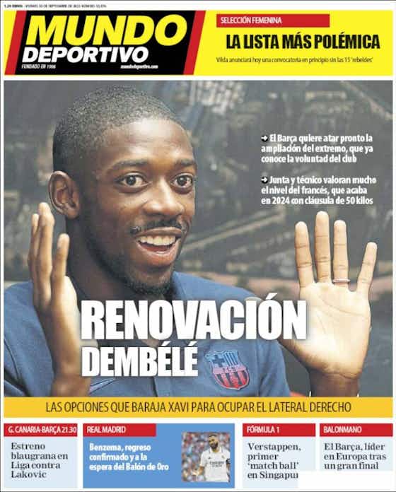 Imagen del artículo:🗞Las portadas del día: Suárez, Dembélé, Vilda y un octubre rojo
