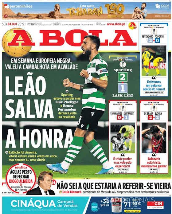 Imagem do artigo:🗞 A honra do leão e FC Porto em segundo plano