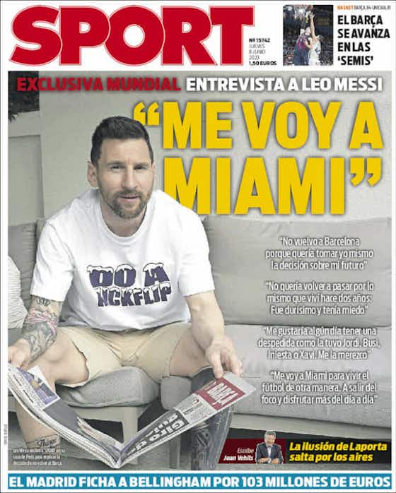 Imagen del artículo:🗞️ Las portadas: Messi elige Miami Beach; Jude Bellingham la Castellana