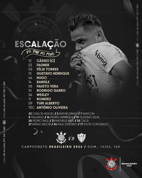 Imagem do artigo:📋 Corinthians e Atlético-MG escalados para estreia no Brasileirão 2024