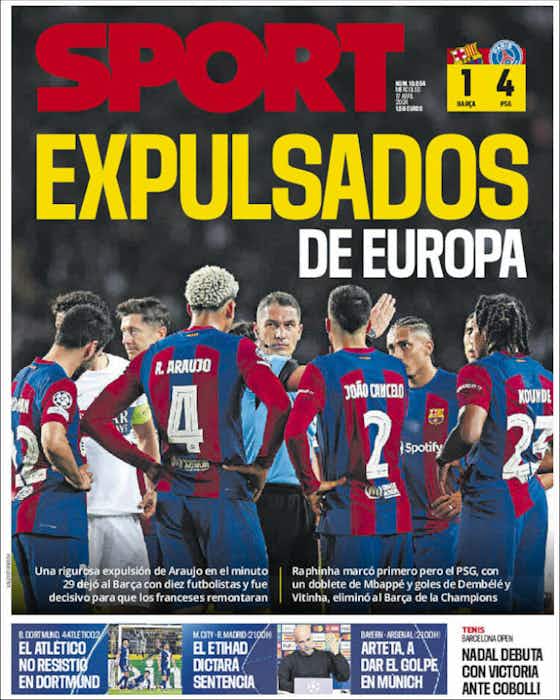 Imagen del artículo:🗞️ Adiós a Europa: las eliminaciones de Barça y Atleti en las PORTADAS