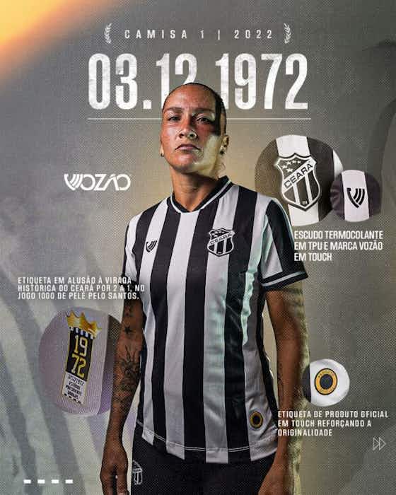 Imagem do artigo:Camisa do Ceará SC 2022 é lançada pela Vozão e celebra 50 anos de vitória sobre o Santos de Pelé