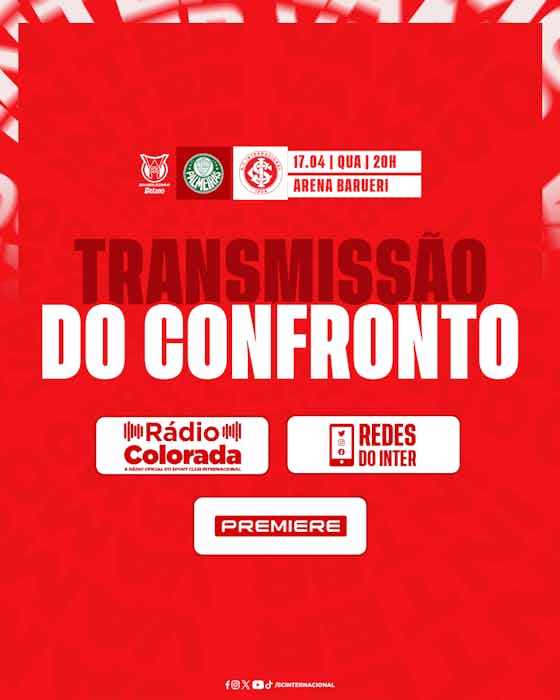 Imagem do artigo:Rádio Colorada, redes do Clube do Povo e Premiere transmitem Inter x Palmeiras