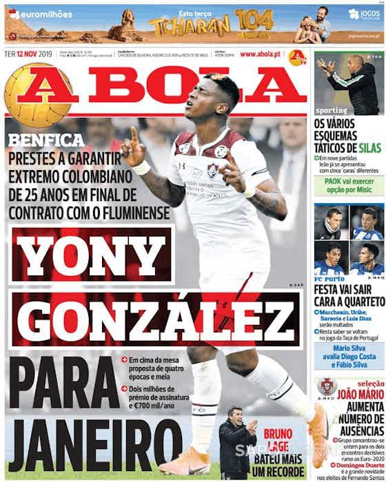 Imagem do artigo:Yony González é dado como certo em clube português
