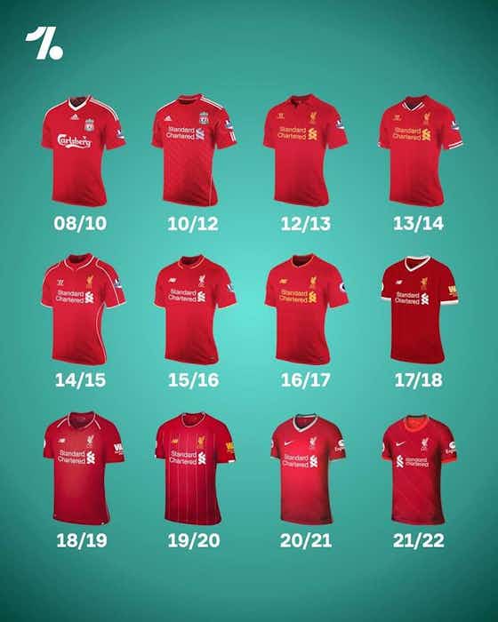 Image de l'article :📸 De Adidas à Nike, l'évolution du maillot de Liverpool