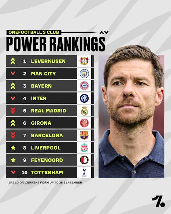 Image de l'article :📈 Le Power ranking avant le week-end de football