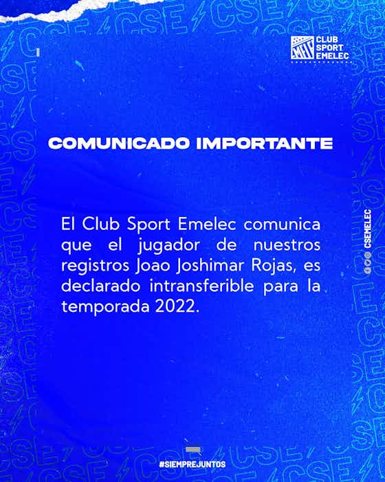 Imagen del artículo:Emelec declara "intransferible" a Joao Rojas en la presente temporada