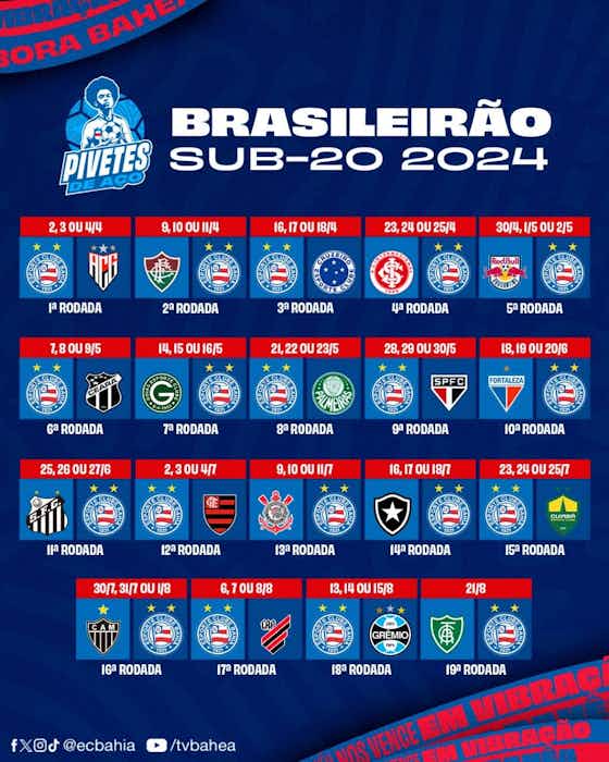 Imagem do artigo:CBF define tabela do Brasileirão Sub-20 e Bahia estreia em casa