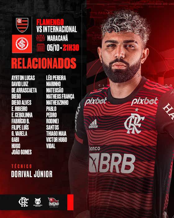 Imagem do artigo:Os relacionados do Flamengo para o jogo contra o Inter