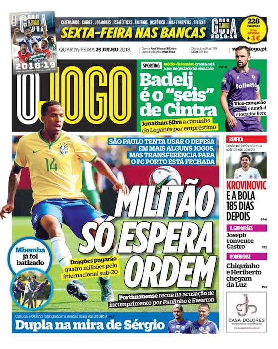 Imagem do artigo:🗞Sporting e FC Porto agitam o mercado nesta quarta-feira