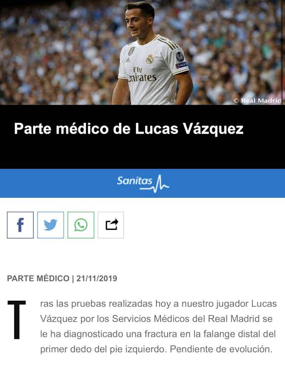 Imagen del artículo:🚨Lucas Vázquez cae de nuevo lesionado