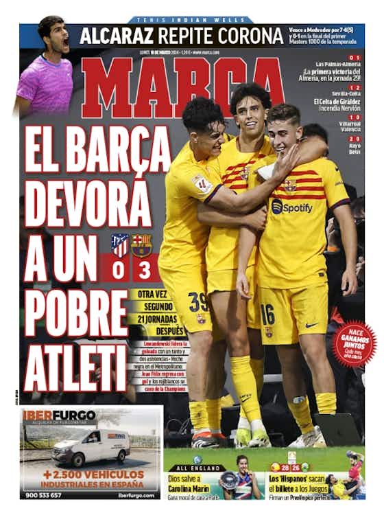 Imagen del artículo:🗞️ Portadas del día: Barça devora al Atlético y sigue en la pelea